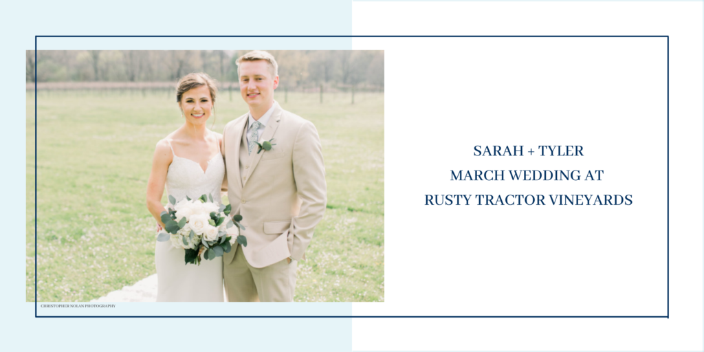 Sarah and Tyler's March Wedding at Rusty Tractor Vineyards
